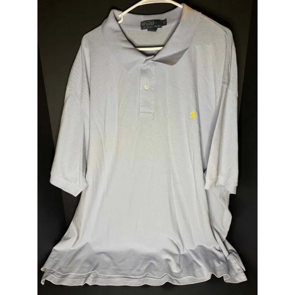 Vtg Polo Ralph Lauren Shirt Mens 5XB Blue Pony Preppy Rugby Golf